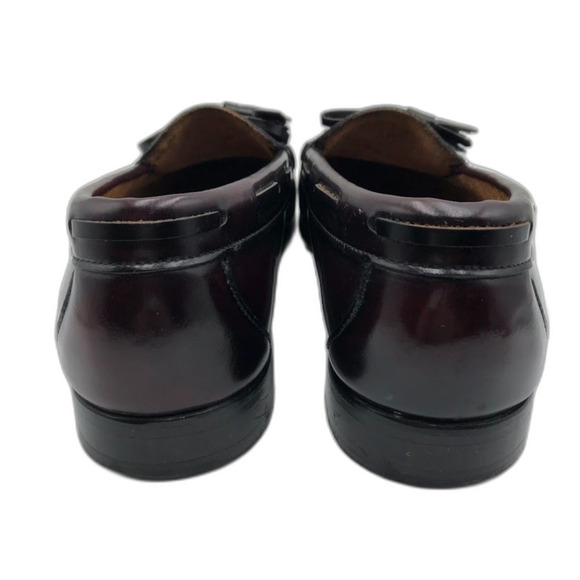 Cole Haan Mens Moccasin Tasseled Slip On Loafer 10D Dress Shoes Burgundy Leather - Picture 9 of 12